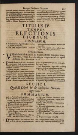 Titulus IV. Tempus Electionis Diurnum
