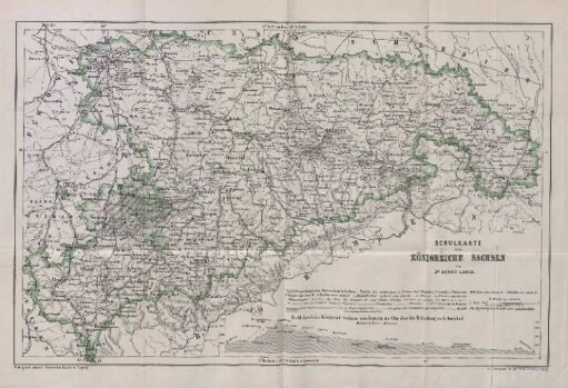 Schulkarte vom Königreiche Sachsen