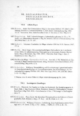 VII.1. Arbeiterfragen