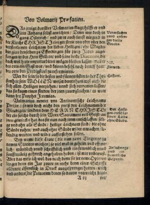 Von Volmarii Praefation.