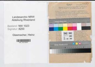 Entnazifizierung Heinz Glasmacher , geb. (Forstmeister)