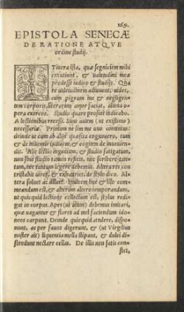Epistola Senecae De Ratione Atque ordine studii.