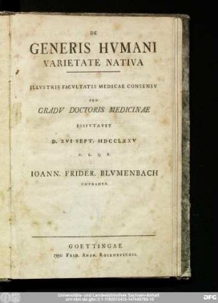 De Generis Hvmani Varietate Nativa