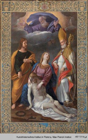 Pietà mit Gottvater und den Heiligen Crispin und Ubald von Gubbio