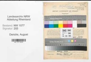 Entnazifizierung August Derichs , geb. 12.01.1911 (Polizist)