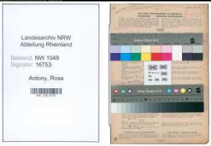 Entnazifizierung Rosa Antony , geb. 07.12.1890 (Lehrerin)