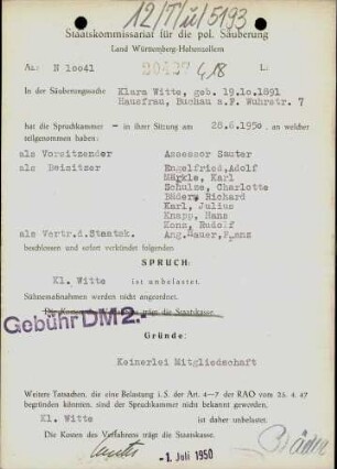 Witte, Klara