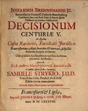 Decisionum Centuriae quinque