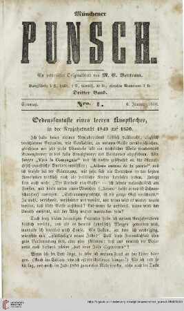 Nro. 1 (6. Jänner 1850)