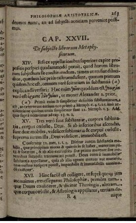 Cap. XXVII. De subjecto librorum Metaphysicorum.