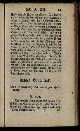 Achtes Hauptstück. Von Aufreißung der römischen Ordnung.