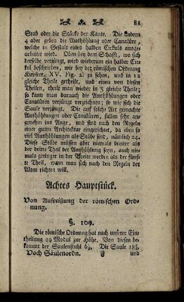 Achtes Hauptstück. Von Aufreißung der römischen Ordnung.