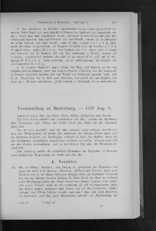 Versammlung zu Marienburg. - 1449 Aug. 8.