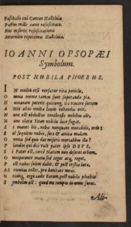 Ioanni Opsopaei Symbolum.