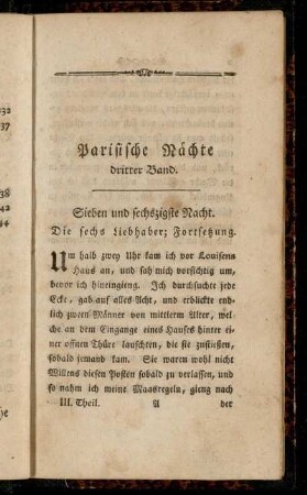 Sieben und sechszigste Nacht. - Siebenzigste Nacht.