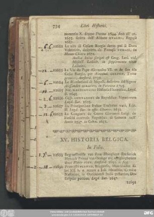 XV. Historia Belgica.