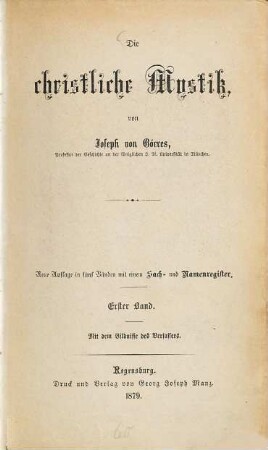Die christliche Mystik, 1