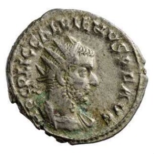 Münze, Antoninian, 256 - 257 n. Chr.