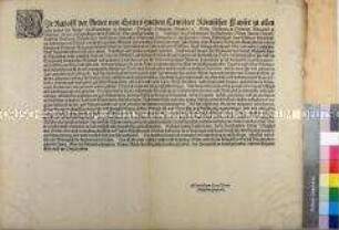 Münzordnung von Rudolf II. Kaiser des Heiligen Römischen Reiches