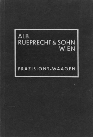 Katalog 70. Präzisionswaagen und Gewichte für wissenschaftliche und technische Zwecke