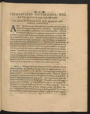 Exercitatio Iustinianea XXII. Ad Tit. 28. cum seqq. 2. Lib. III. Instit.