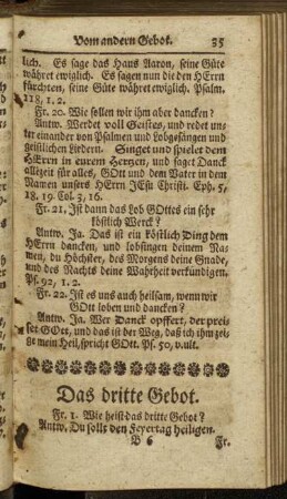 Das dritte Gebot. - Das vierdte Gebot.