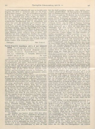 595-597 [Rezension] Souter, Alexander (Ed.), Pseudo-Augustini Quaestiones veteris et novi testamenti CXXVII
