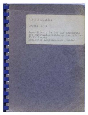 Das Gießgefäß Gruppe G II (Textbuch zur Werkbundkiste)