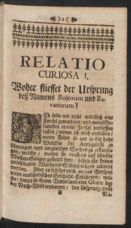 Relatio curiosa I. - Relatio curiosa X.