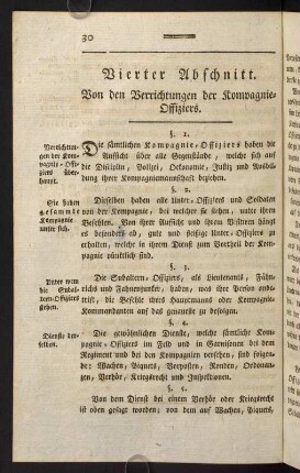 30-51, Vierter Abschnitt. Von der Verrichtungen der Kompagnieoffiziers