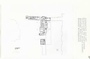 Gemeindehaus für St. Sebastian, Berlin-Gesundbrunnen (Diplomarbeit bei Willy Kreuer): Grundriss Kellergeschoss 1:200