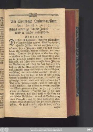 Am Sonntage Quinquagesima. Text. Luc. 18. v. 31. 32. 33.