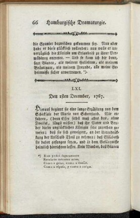 LXI. Den 1sten December, 1767