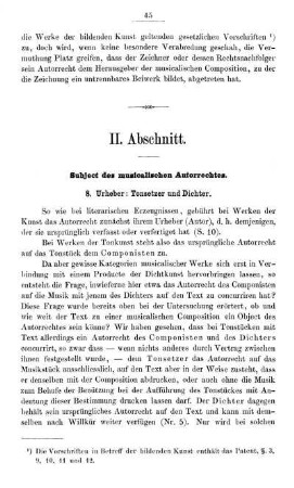 II. Abschnitt. Subject des musicalischen Autorrechtes.
