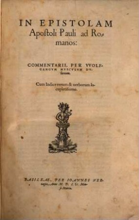 In Epistolam Apostoli Pauli ad Romanos: Commentarii