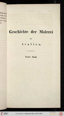 Geschichte der Malerei in Italien. I. Band