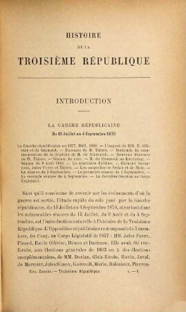 Histoire de la troisième république, 1