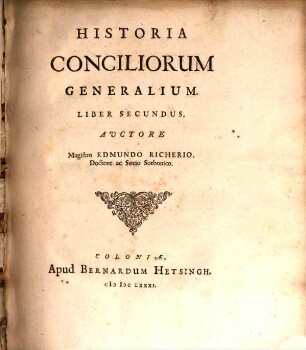 Historia Conciliorum Generalium : In quatuor Libros distributa, 2/3