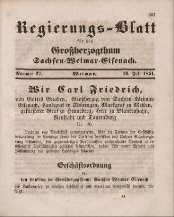 Nr. 27 : 10. Juli 1851
