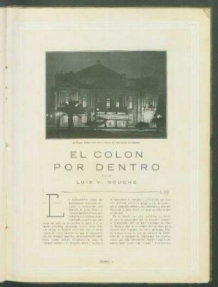 El Teatro Colón visto desde afuera en una noche de función. [Fotografía]