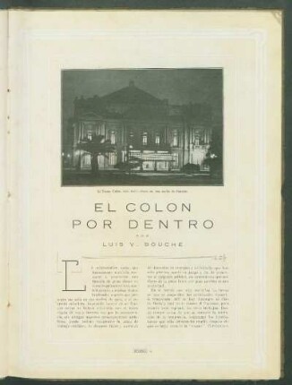 El Teatro Colón visto desde afuera en una noche de función. [Fotografía]