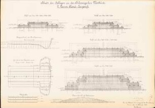 Schutz der Halligen an der Schleswigschen Westküste: Damm Oland-Langeness: Grundriss, Schnitte 1:10000, 1:100, 1:50