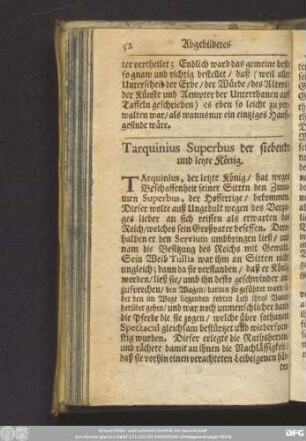 Tarquinius Superbus der siebende und letzte König.