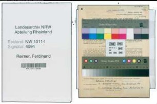Entnazifizierung Ferdinand Reimer , geb. 01.05.1916 ()