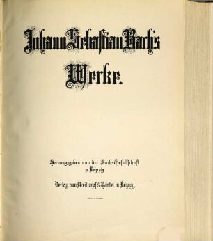 Johann Sebastian Bach's Werke, 39. Motetten, Choräle und Lieder