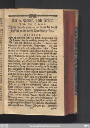 Am 9. Sonnt. nach Trinit. Text. Luc. 16. v. 1. 2.