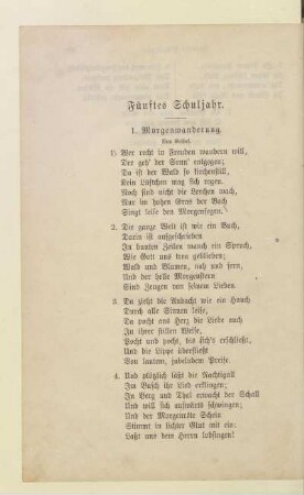 Fünftes Schuljahr.