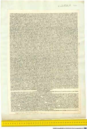 Bulla indulgentiarum Pastoris aeterni. Rom, 1480.09.01. : Mit Summarium bullae