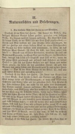 II. Naturansichten und Belehrungen
