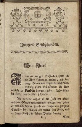 Zweytes Sendschreiben.